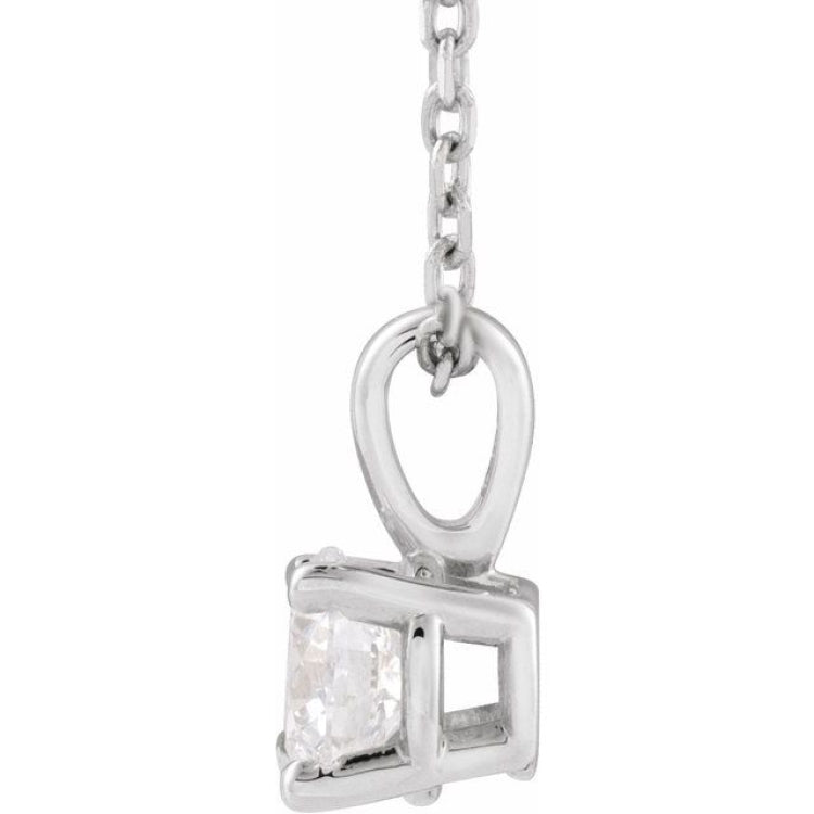 14K White Gold 1/2 CT Lab-Grown Diamond 18" Necklace