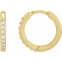 14K Rose Gold 1/3 CTW Lab-Grown Diamond Hinged 15 mm Hoop Earrings