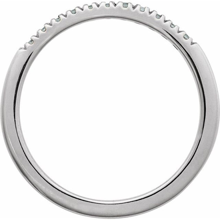 10K White Gold Natural Aquamarine Stackable Ring