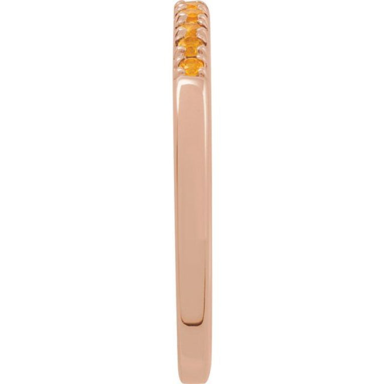 10K Rose Gold Natural Citrine Stackable Ring