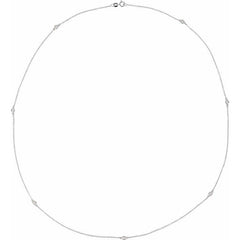 Sterling Silver 1/3 CTW Natural Diamond 7-Station 24" Necklace