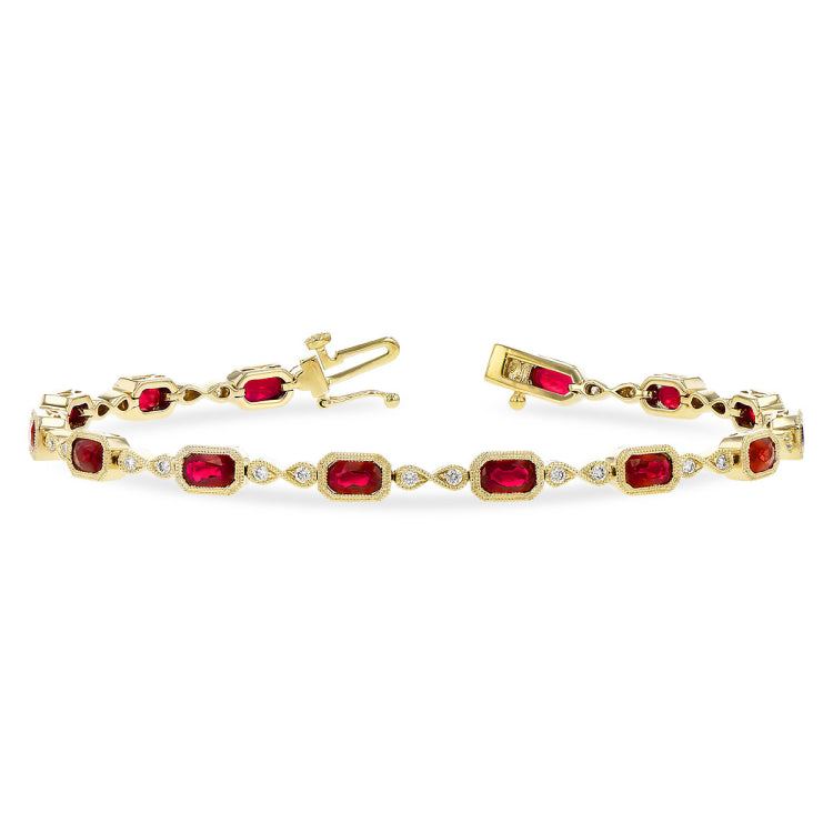 14KT Gold Ruby Bracelet