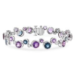 14KT Gold Amethyst & Blue Topaz Bracelet