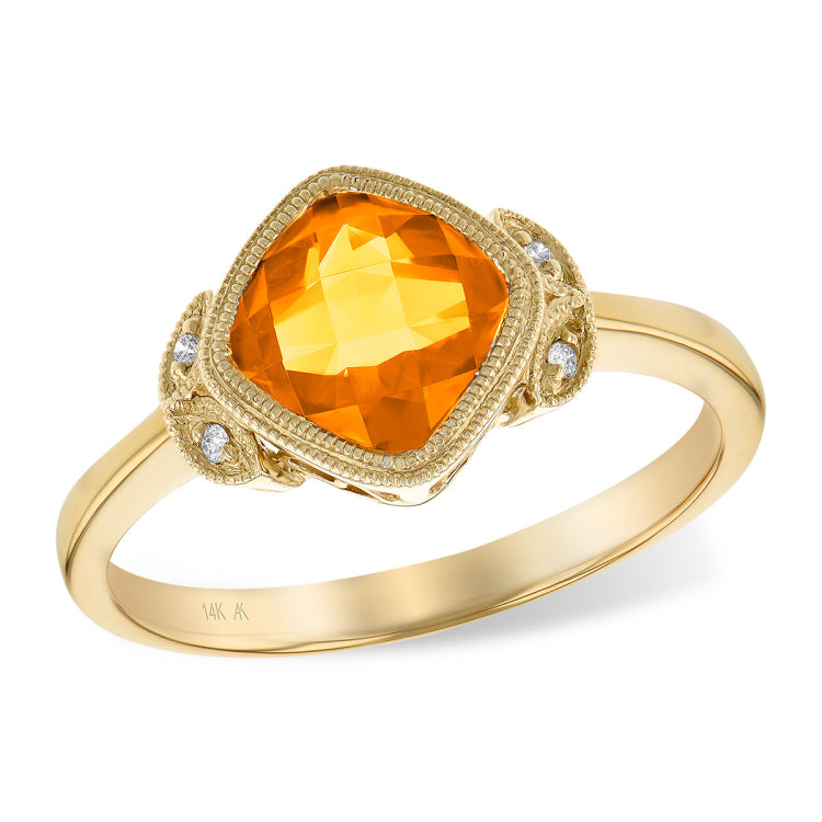 14KT Gold Ladies Citrine Fashion Ring