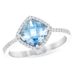 14KT Gold Ladies Aqua Fashion Ring