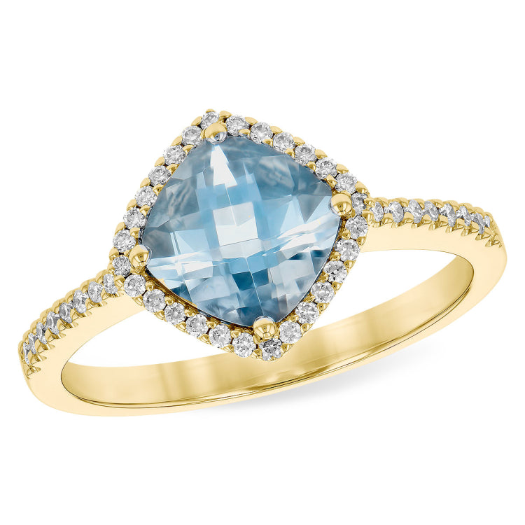 14KT Gold Ladies Aqua Fashion Ring