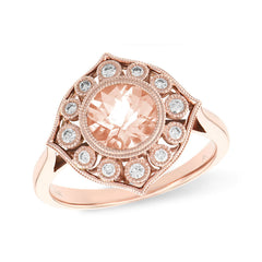 14KT Gold Ladies Morganite Fashion Ring