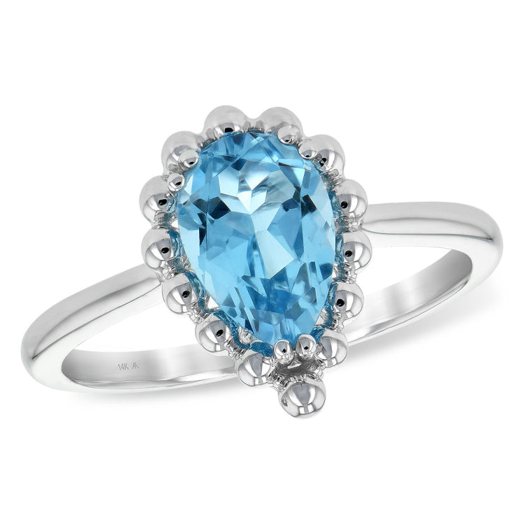 14KT Gold Ladies Blue Topaz Fashion Ring
