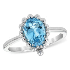 14KT Gold Ladies Blue Topaz Fashion Ring