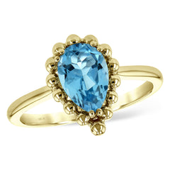 14KT Gold Ladies Blue Topaz Fashion Ring