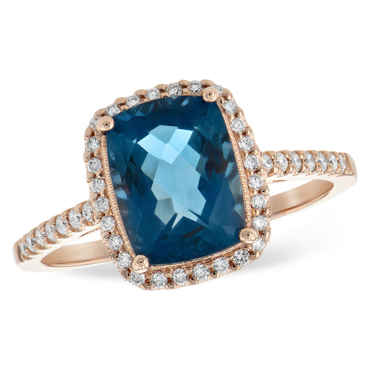 14KT Gold Ladies Blue Topaz Fashion Ring