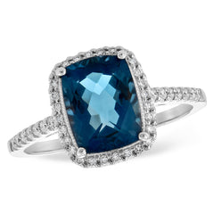 14KT Gold Ladies Blue Topaz Fashion Ring