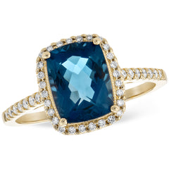 14KT Gold Ladies Blue Topaz Fashion Ring