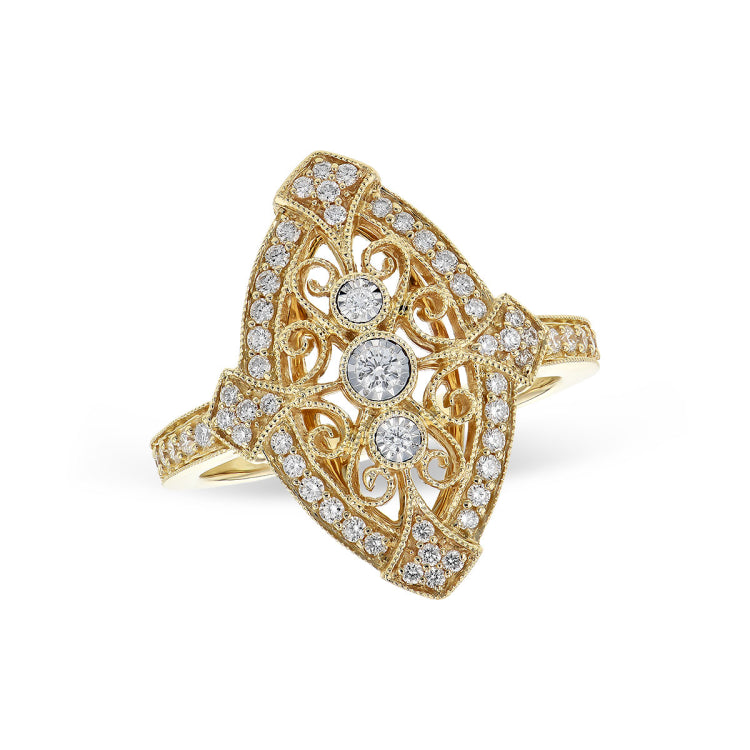 14KT Gold Ladies Diamond Fashion Ring