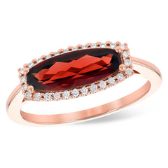 14KT Gold Ladies Garnet Fashion Ring