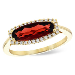 14KT Gold Ladies Garnet Fashion Ring