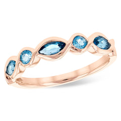 14KT Gold Ladies Blue Topaz Fashion Ring