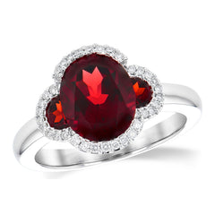 14KT Gold Ladies Garnet Fashion Ring