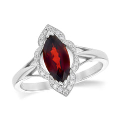 14KT Gold Ladies Garnet Fashion Ring