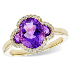 14KT Gold Ladies Amethyst Fashion Ring