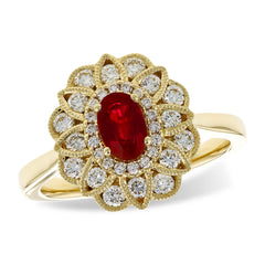 14KT Gold Ladies Ruby Fashion Ring
