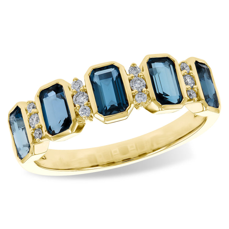 14KT Gold Ladies Blue Topaz Fashion Ring
