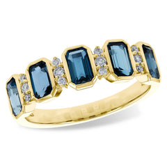 14KT Gold Ladies Blue Topaz Fashion Ring