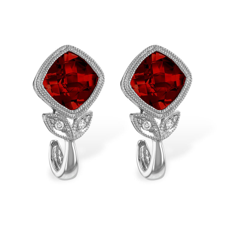 14KT Gold Garnet Earrings