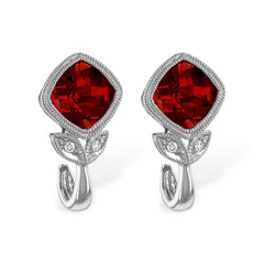 14KT Gold Garnet Earrings