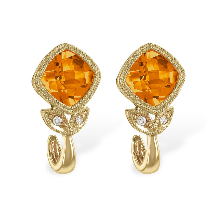 14KT Gold Citrine Earrings