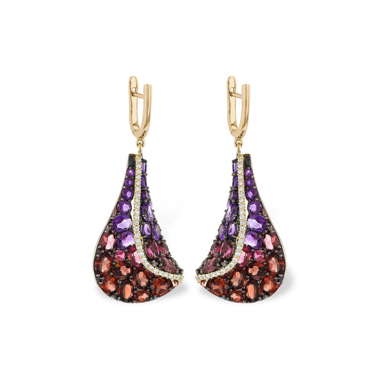 14KT Gold Multi-Stone Earrings