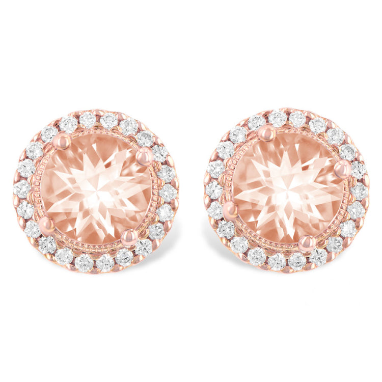 14KT Gold Morganite Earrings
