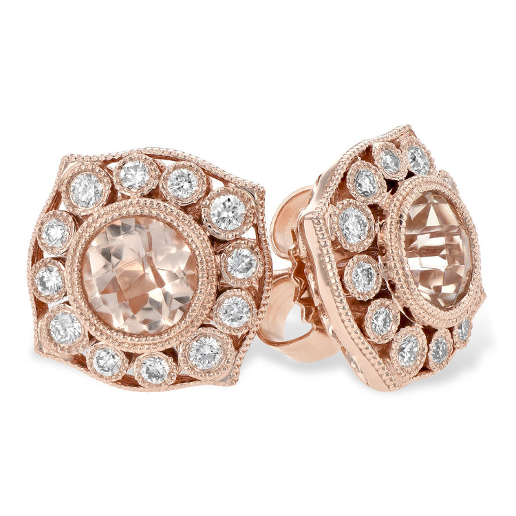 14KT Gold Morganite Earrings