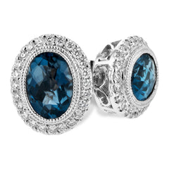 14KT Gold Blue Topaz Earrings