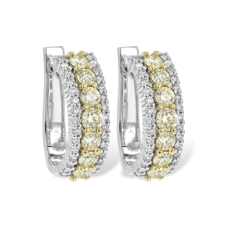 14KT Gold Yellow Diamond Earrings