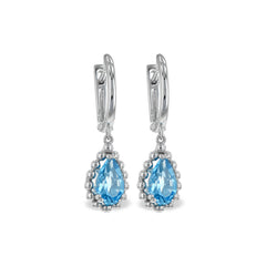 14KT Gold Blue Topaz Earrings