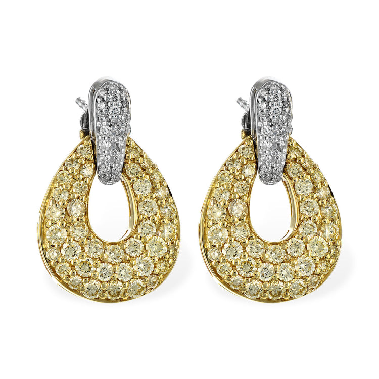 14KT Gold Yellow Diamond Earrings
