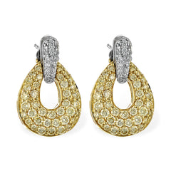14KT Gold Yellow Diamond Earrings