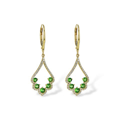 14KT Gold Green Garnet Earrings