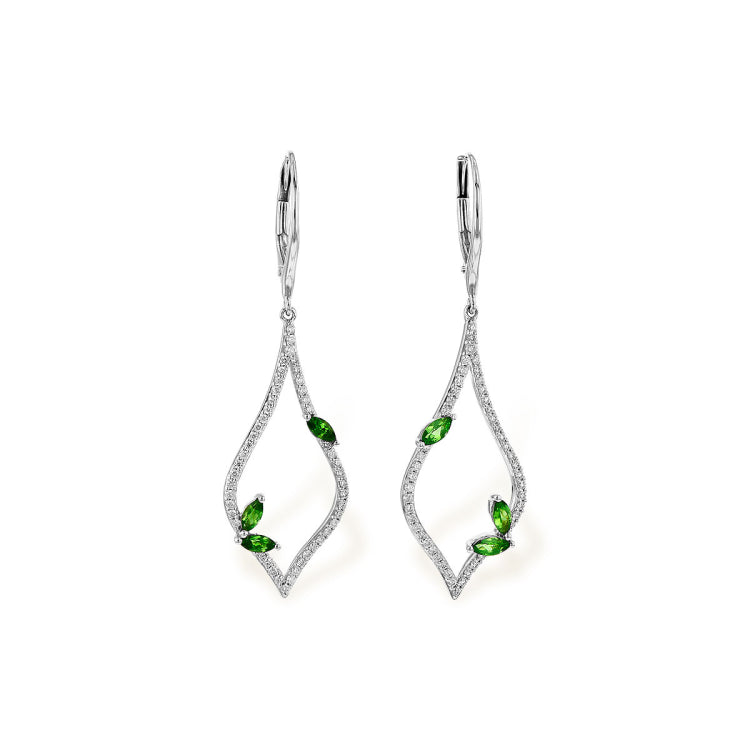14KT Gold Green Garnet Earrings