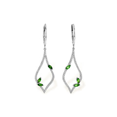14KT Gold Green Garnet Earrings