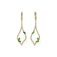 14KT Gold Green Garnet Earrings