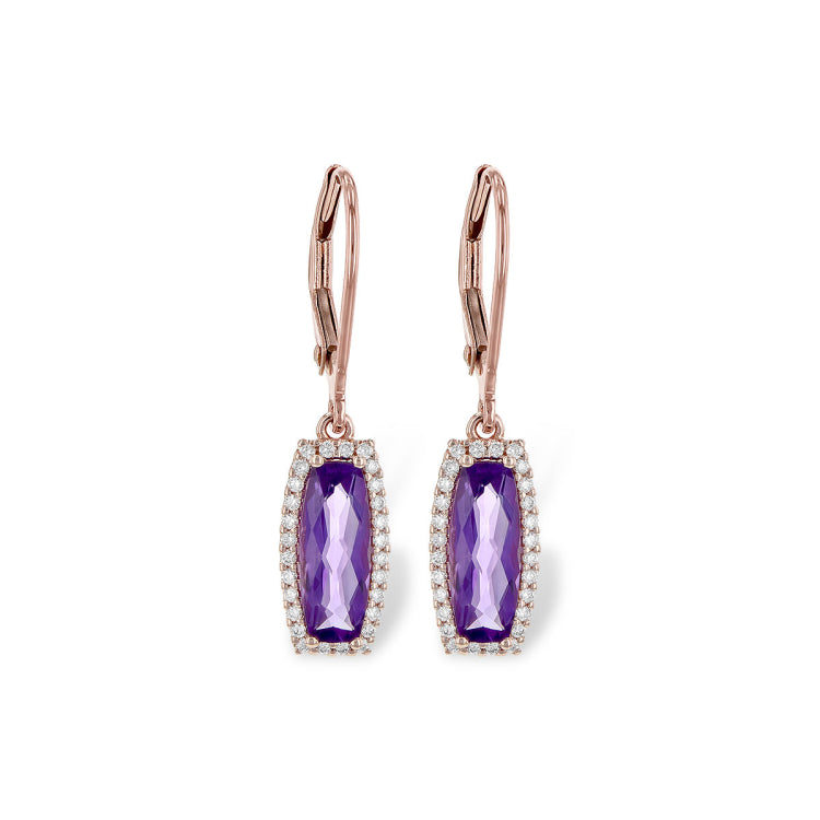 14KT Gold Amethyst Earrings