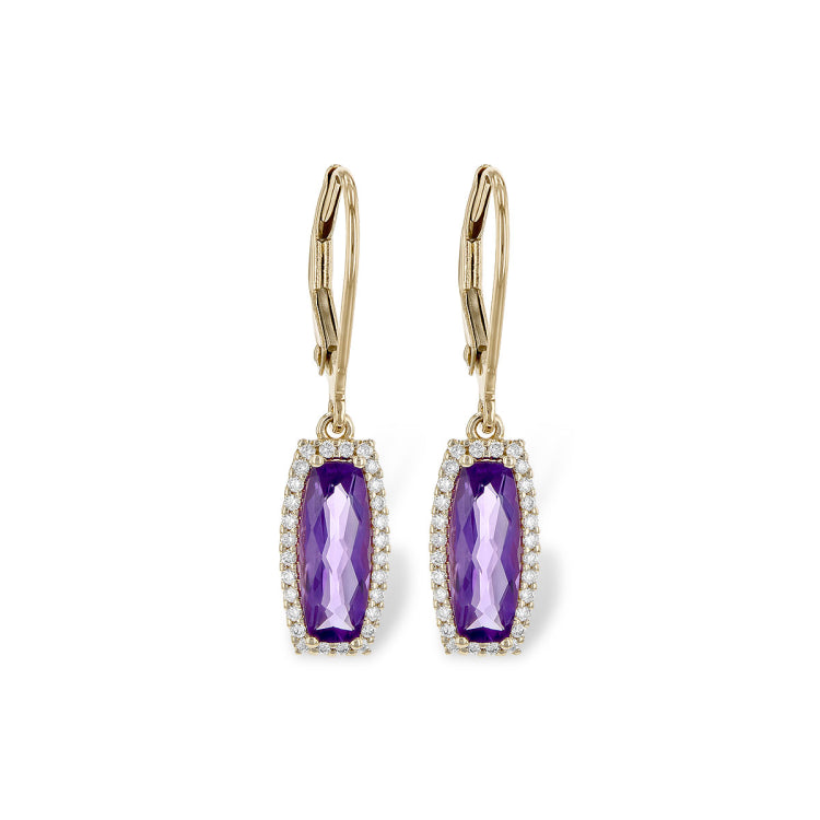 14KT Gold Amethyst Earrings