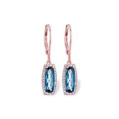 14KT Gold Blue Topaz Earrings