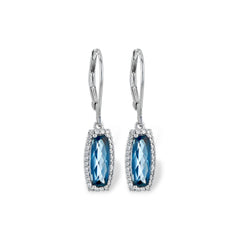 14KT Gold Blue Topaz Earrings