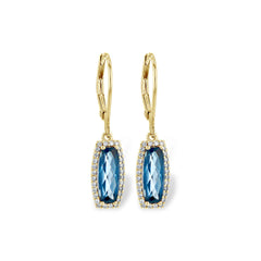 14KT Gold Blue Topaz Earrings