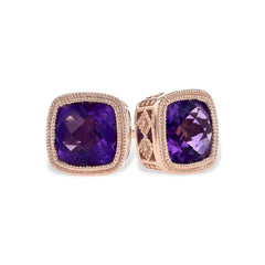 14KT Gold Amethyst Earrings