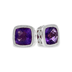 14KT Gold Amethyst Earrings