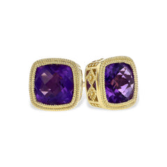 14KT Gold Amethyst Earrings
